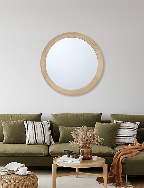 miroir rond bois