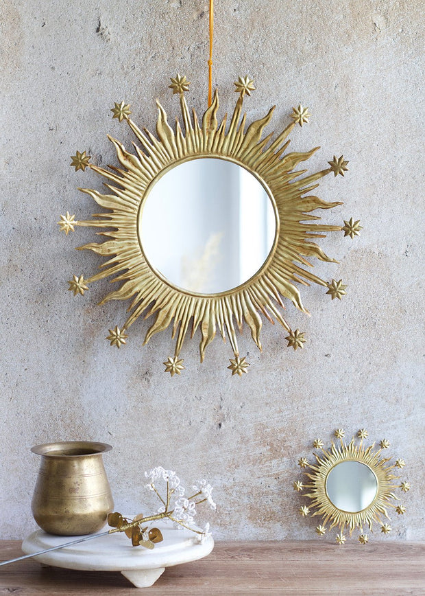 miroir rond doré